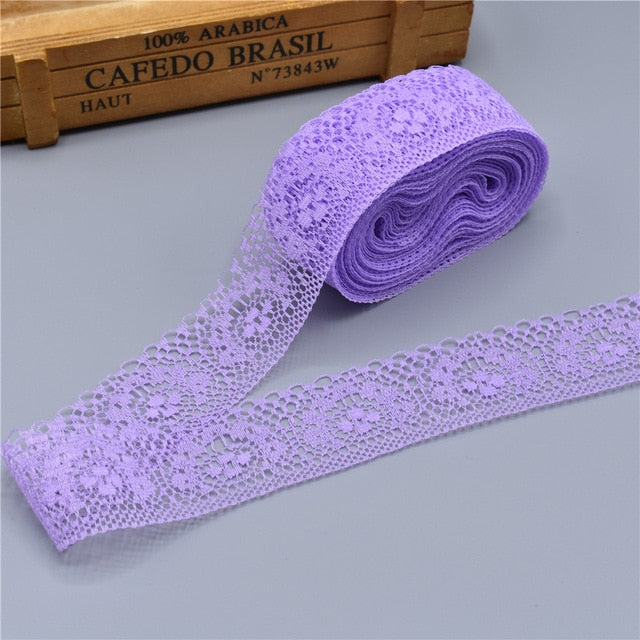 10 Yards High Quality Beautiful White Lace Ribbon Tape 40MM Lace Trim DIY Embroidered For Sewing Decoration african lace fabric