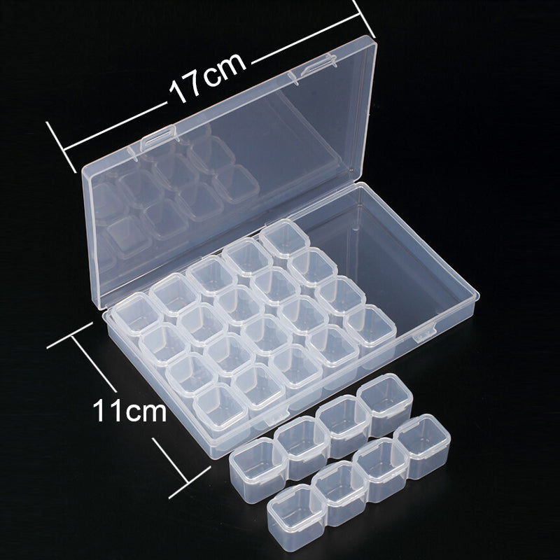 28 Slots Diamond Painting kits Plastic Storage Box Nail Art Rhinestone Tools Beads Storage Box Case Organizer Holder kit