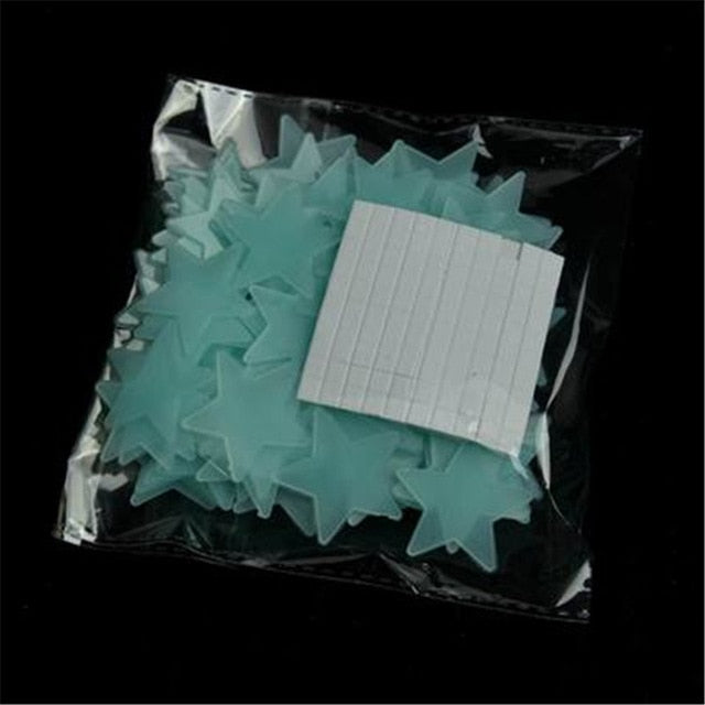 50pcs 3D Stars Glow In The Dark Wall Stickers Luminous Fluorescent Wall Stickers For Kids Baby Room Bedroom Ceiling Home Decor