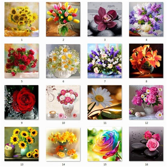 5D DIY Diamond Flower Arrangement Flower Vase Cross Stitch Diamond Embroidery Mosaic Diamond Home Decor