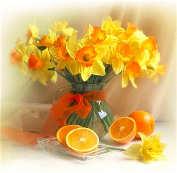 5D DIY Diamond Flower Arrangement Flower Vase Cross Stitch Diamond Embroidery Mosaic Diamond Home Decor