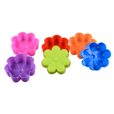 6pcs Silicone Mold Heart Cupcake Soap Silicone Cake Mold Muffin Baking Nonstick and Heat Resistant Reusable Silicone Cake Molds