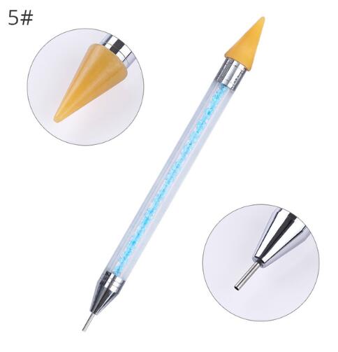 Dual-ended Nail Dotting Pen Crystal Beads Handle Rhinestone Studs Picker Wax Pencil Manicure Nail Art Tool LK1