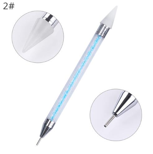 Dual-ended Nail Dotting Pen Crystal Beads Handle Rhinestone Studs Picker Wax Pencil Manicure Nail Art Tool LK1