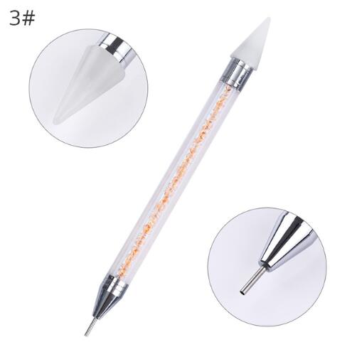 Dual-ended Nail Dotting Pen Crystal Beads Handle Rhinestone Studs Picker Wax Pencil Manicure Nail Art Tool LK1