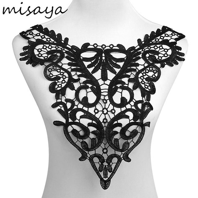 Misaya 1pc Lace Collar of 9 Style Beautiful Flower and Heart Venise Lace Applique Trim Lace Fabric Sewing Supplies Lace Neckline