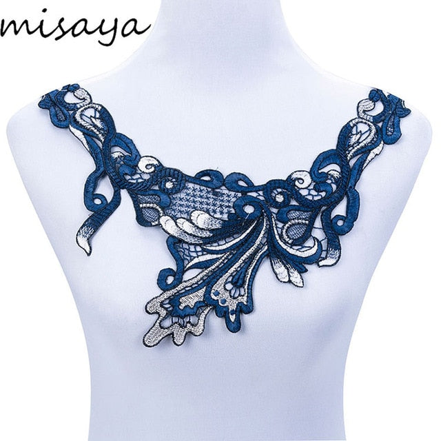 Misaya 1pc Lace Collar of 9 Style Beautiful Flower and Heart Venise Lace Applique Trim Lace Fabric Sewing Supplies Lace Neckline