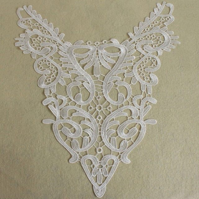 Misaya 1pc Lace Collar of 9 Style Beautiful Flower and Heart Venise Lace Applique Trim Lace Fabric Sewing Supplies Lace Neckline