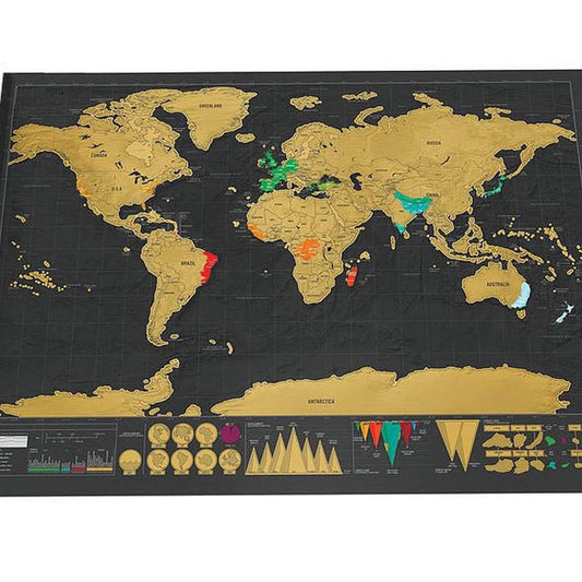 New Deluxe Travel Edition Scratch Off World Map Poster Personalized Journal Big Map 82.5x59.4cm