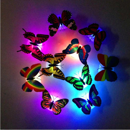 Offer price Wall Decor Colorful Changing Butterfly LED Night Light Lamp Home Room Party Desk Decorations home decor