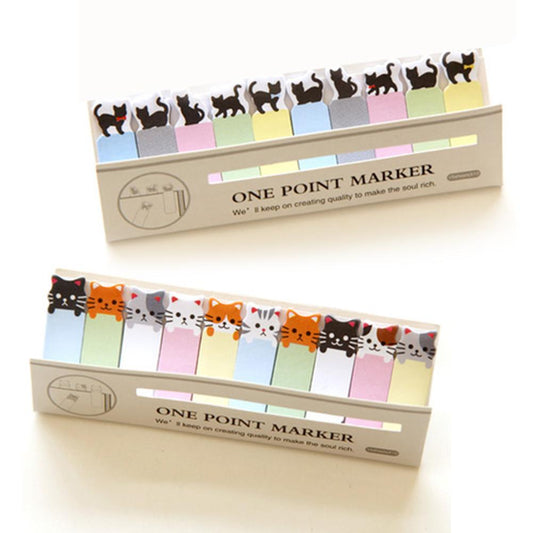 Office Writing Cute Funny Joy Cat Style Sticker Post It Bookmark Memo Marker Point Flags Sticky Notes label Decoration W5